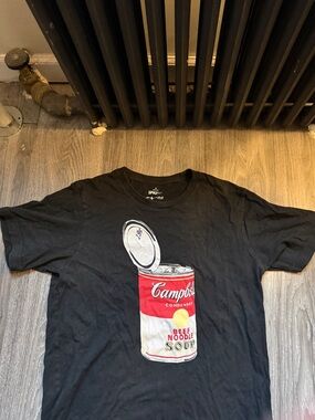 Uniqlo x Andy Warhol collaboration Black Tee with Campbell's Soup Can Graphic